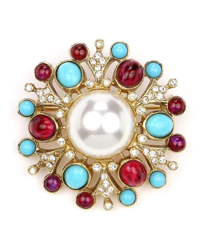 Cluster Brooch w/ Pearly Center